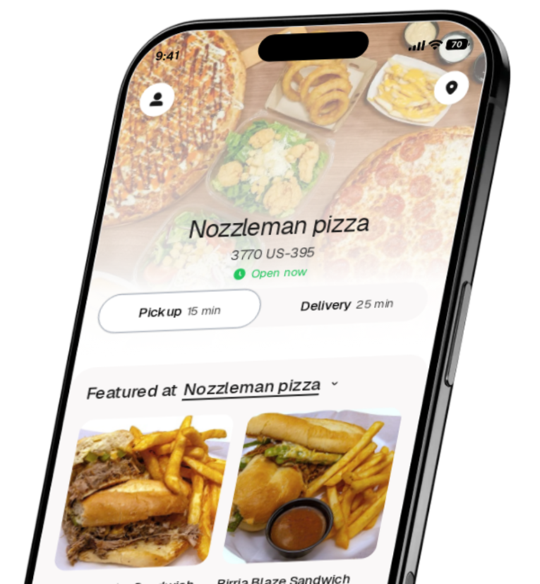 Nozzleman pizza app preview